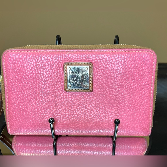 Dooney & Bourke Handbags - GUC Dooney&Bourke Pebble Grain Large Zip Around Wristlet in hot pink